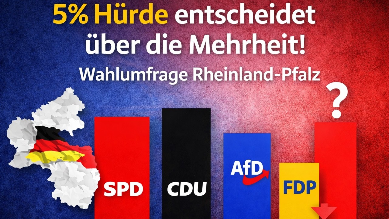5%-H&uuml;rde entscheidet ALLES &ndash; Diese Partei fliegt raus!? ++ Wahlumfrage Rheinland-Pfalz
