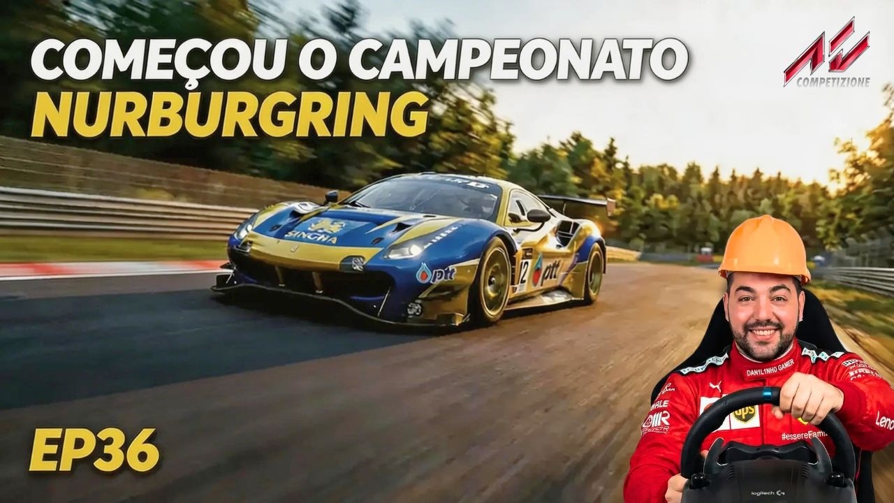 EP36 - COMEÇOU O CAMPEONATO! 🔥 Treino Livre em Nürburgring – 2:01.820 | Ferrari 488 GT3