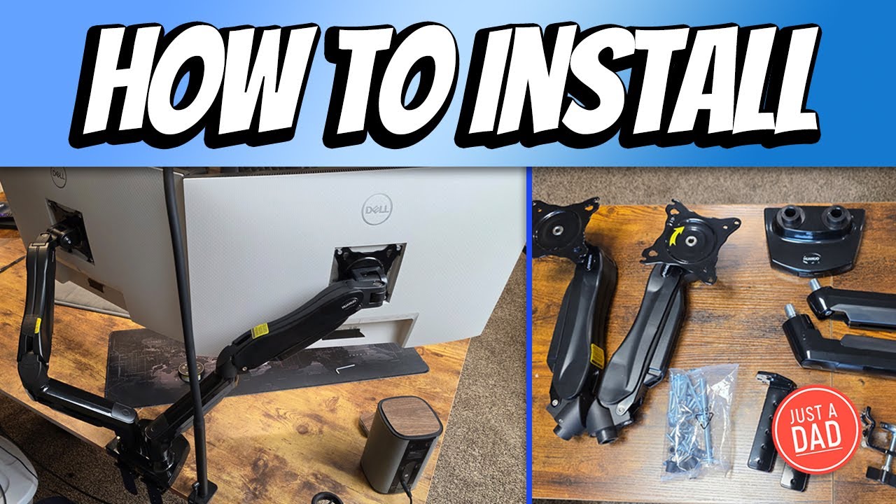 HUANUO Dual Monitor Desk Mount Stand - HOW TO INSTALL