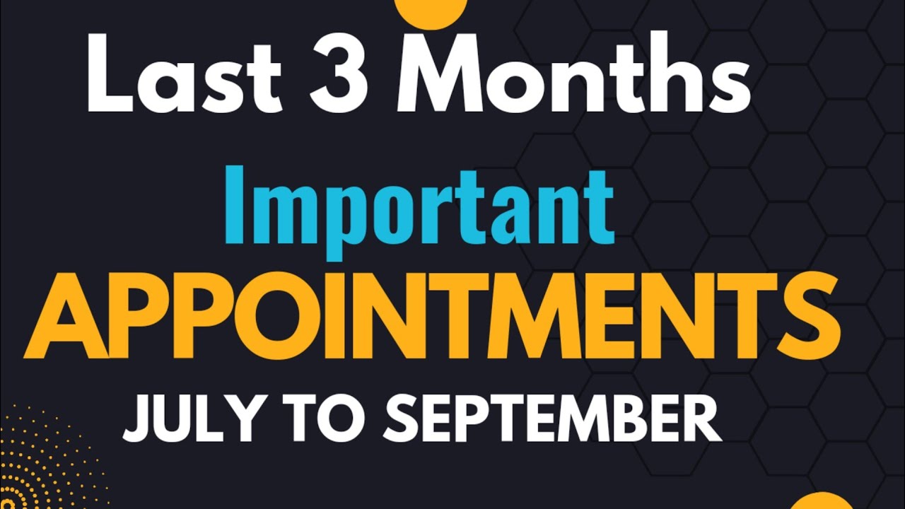 Last 3 months appointment|appointment current affairs 2023|Appointments GA 2023