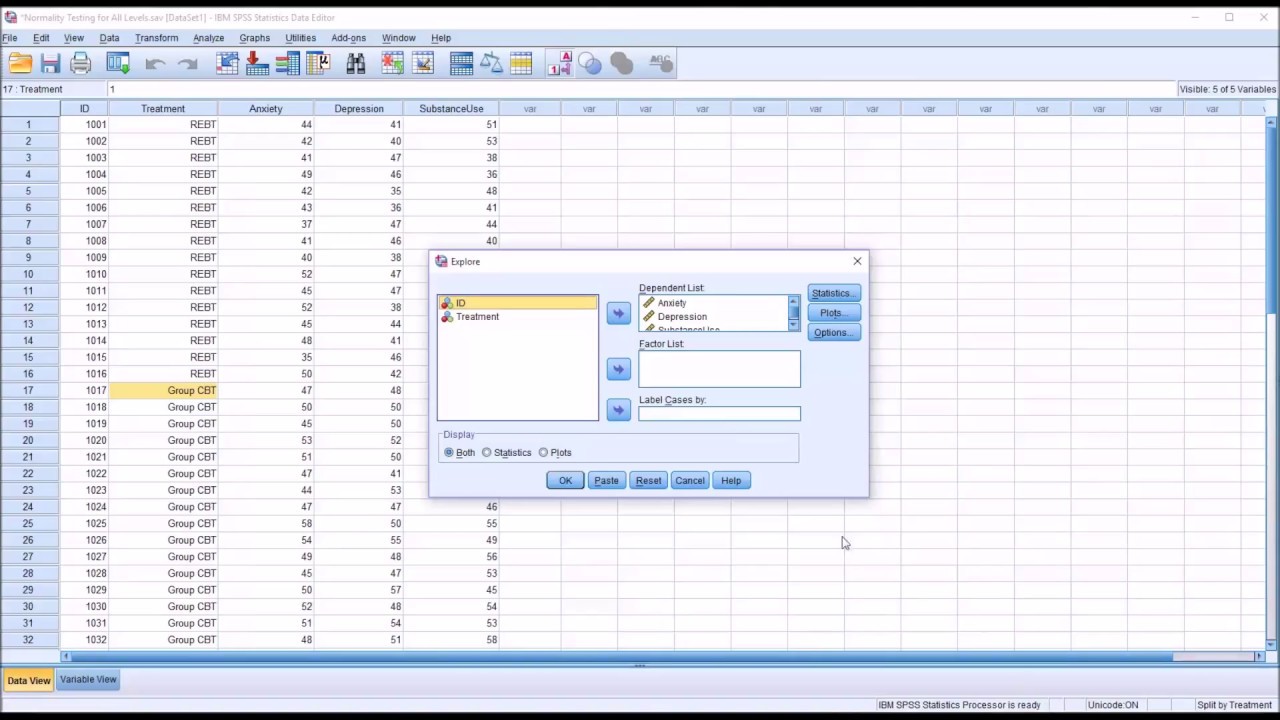 Normality Testing for Dependent Variables Across All Levels of Independent Variables in SPSS