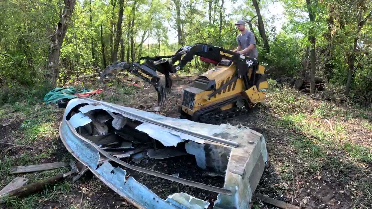 Cleanup of Demolition Job with Vermeer mini skid