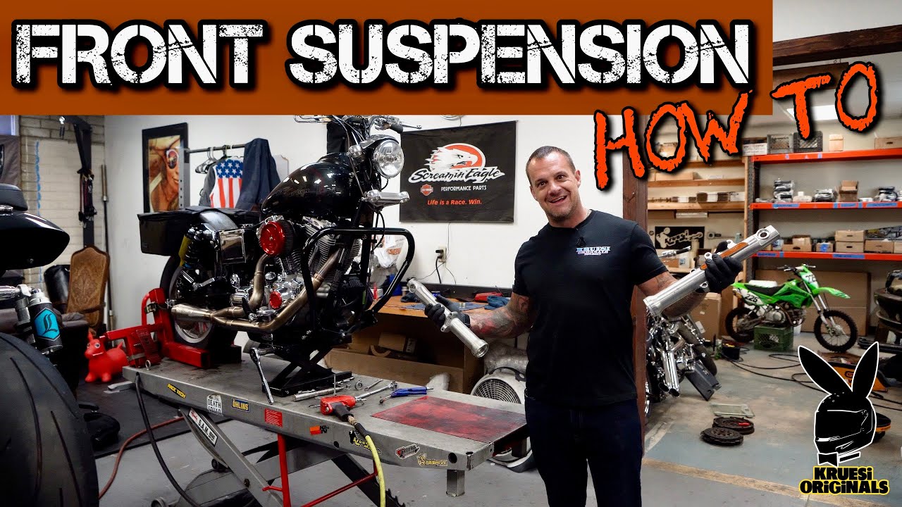 Fork rebuild on an 05 Dyna Super Glide ( Part 1 ) - Kruesi Vlog # 93