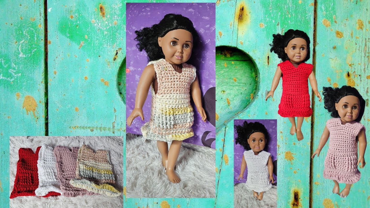 Crochet doll dress tutorial | Step by step tutorial | How to crochet a doll dress |YR3: Design 122