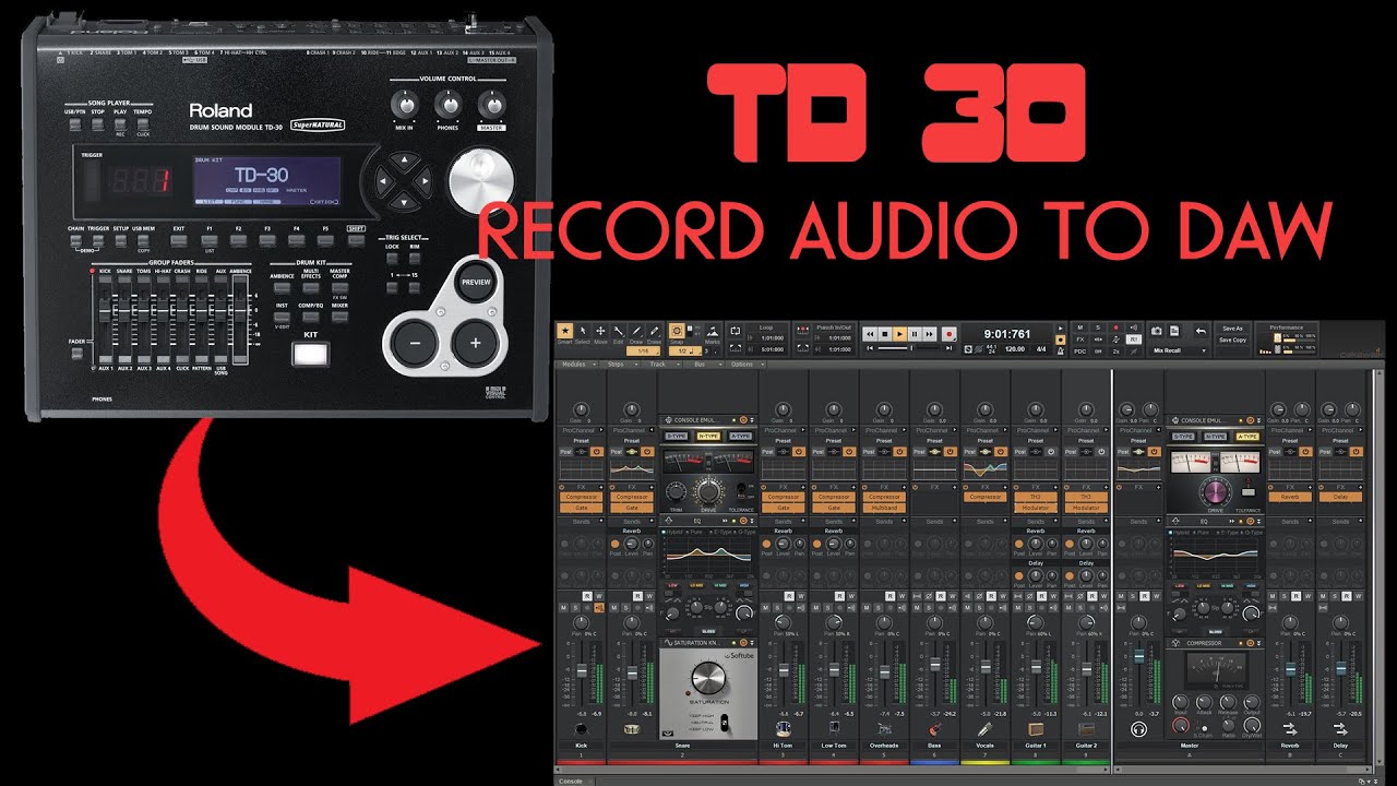 How to Record Multitrack Audio from TD30 to your DAW