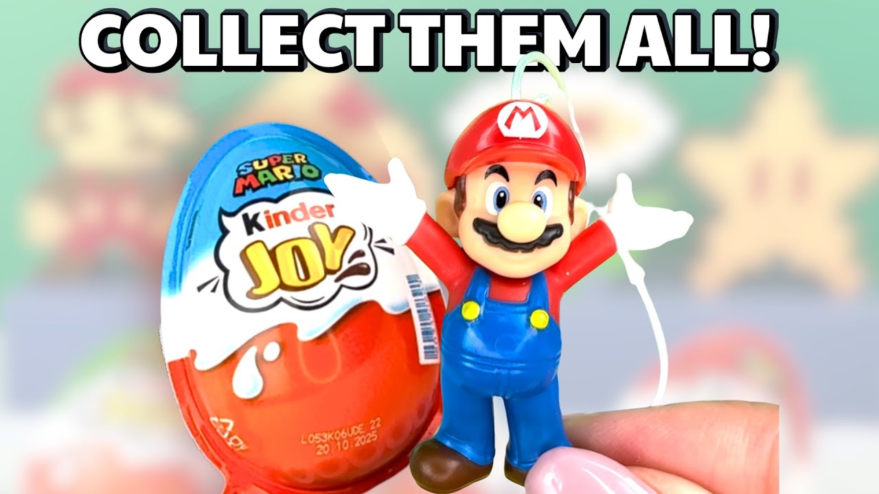 ASMR Super Mario Kinder Joy Unboxing | Opening 4 Surprise Eggs!