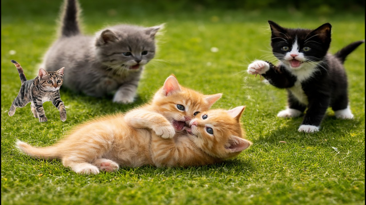 🌈🐱 Rainbow Kittens on a Garden Mouse Chase | Adorable & Funny Cat Moments