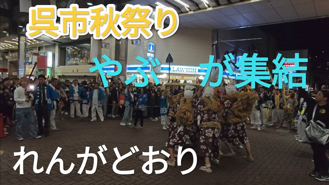 呉市秋祭り　「やぶ」が集結　れんがどおり　2024年11月2日