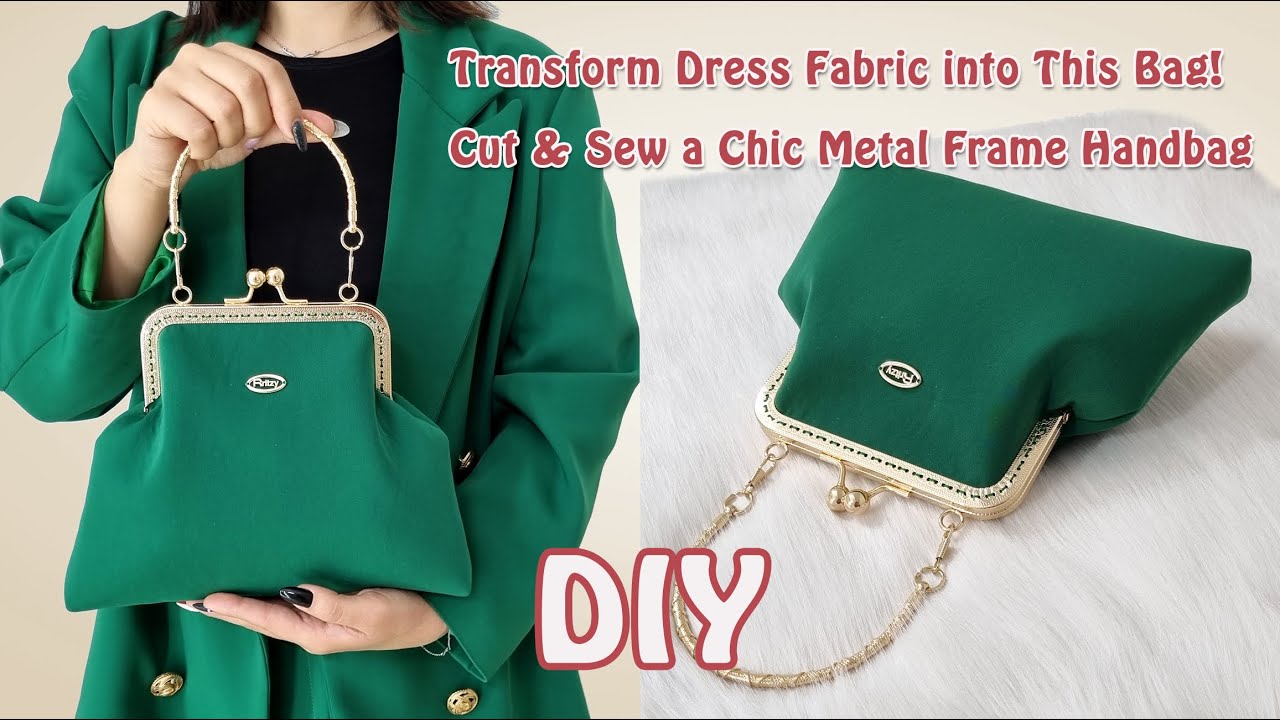 Cut and Sew a Stunning Metal Frame Handbag from Fabric Scraps | Easy Tutorial ✂️👜