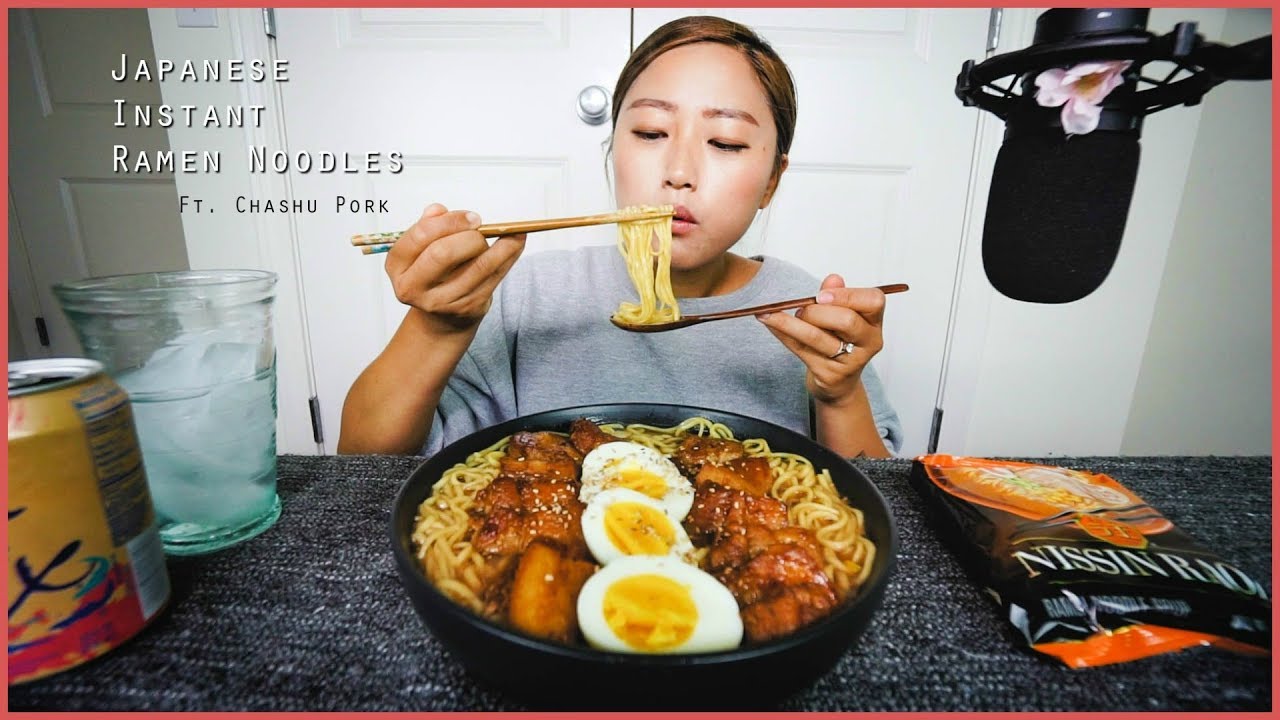 Chashu Pork Japanese Instant Ramen Noodles Mukbang | KEEMI★