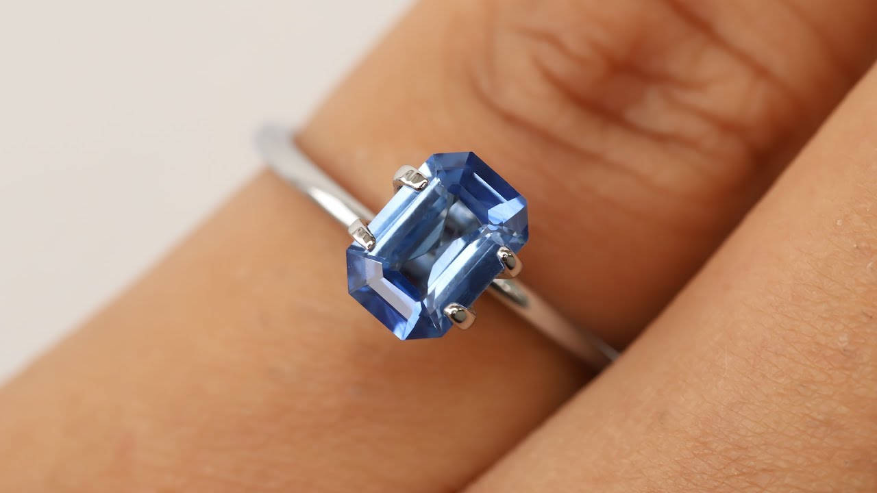 1.56 ct Emerald Cut Blue Sapphire