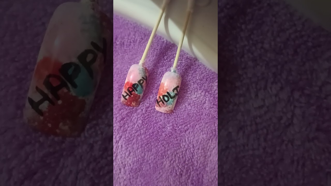 happy holi 🎊🫟 #holispecial #naildesign #holitrending #youtubeshorts #youtubevideo