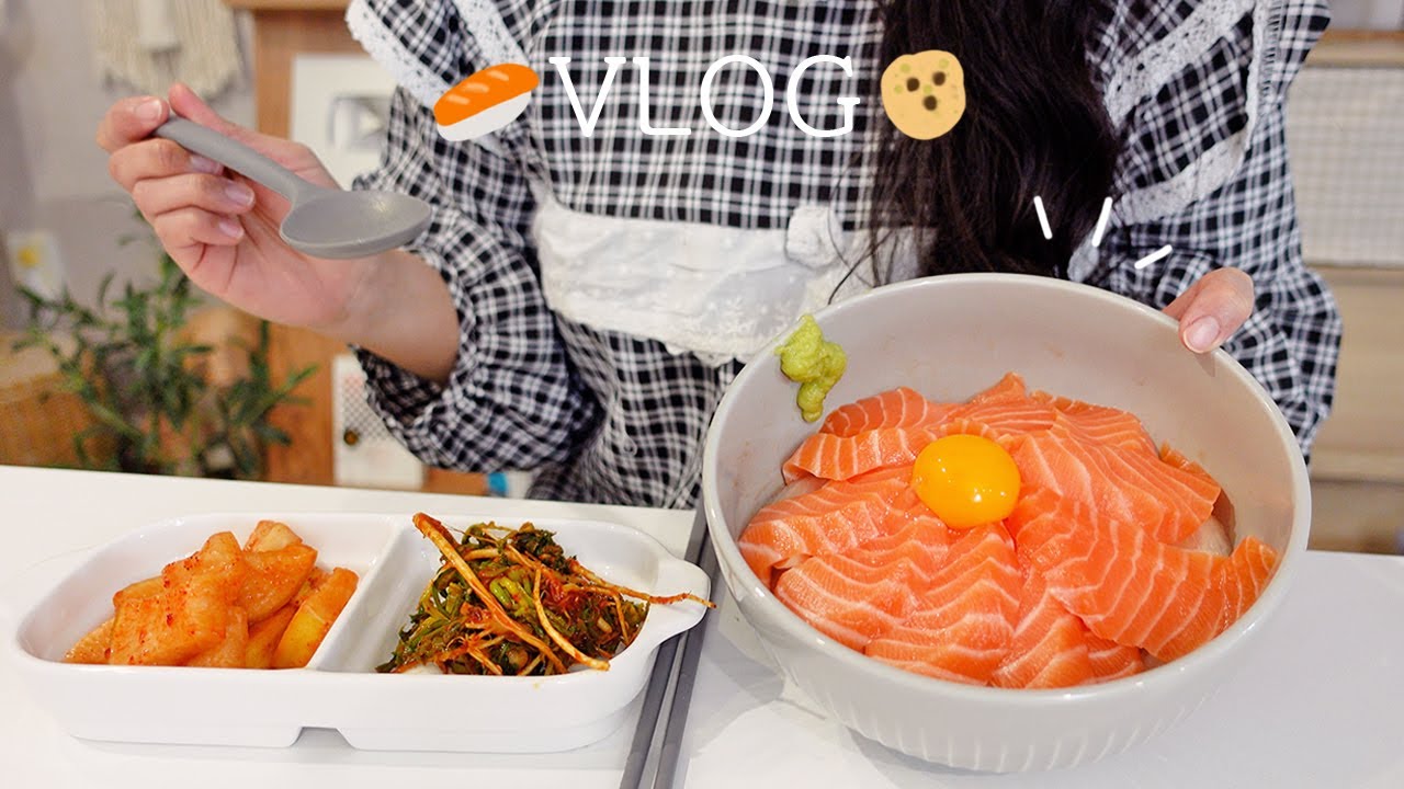 SUB) Ланч после новой работы🥪 Чабатта и рис с лососем | Влог о рабочей жизни в одиночку