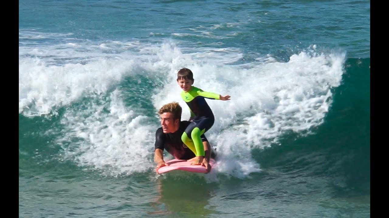 4 year old Twins Surfing Autumn 2018