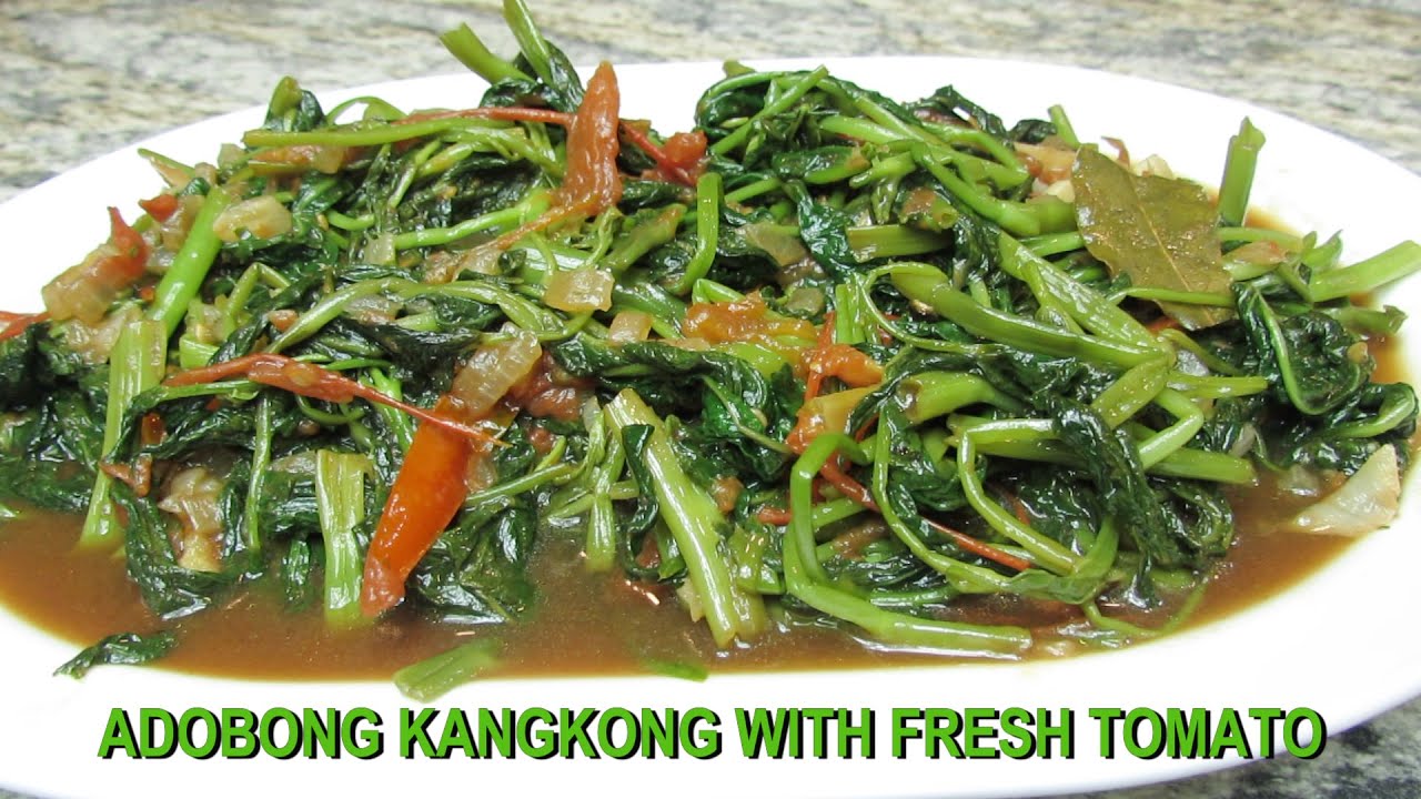 ADOBONG KANGKONG WITH TOMATO |  WATER SPINACH RECIPE