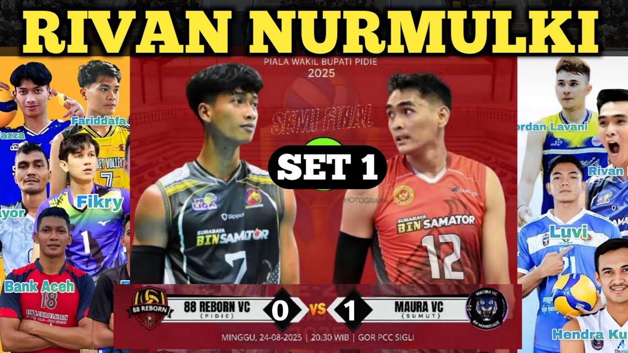RIVAN - LUVI - HENDR TIM MAURA VC VS 88 REBORN DI GOR PCC SIGLI ACEH PIDIE || BOLA VOLI OPEN 2025