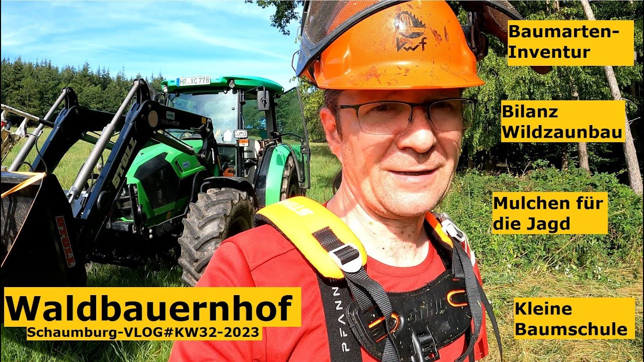 Bilanz Wildzaunbau, Mulchen für die Jagd, Baumarten-Inventur, Kleine Baumschule, VLOG#KW32-2023