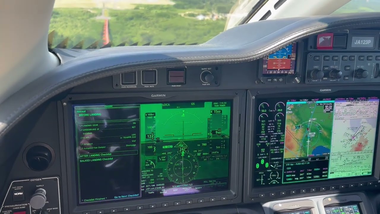 青森空港RJSA にアプローチRW24ランディングcancel IFR Honda jetJA123P