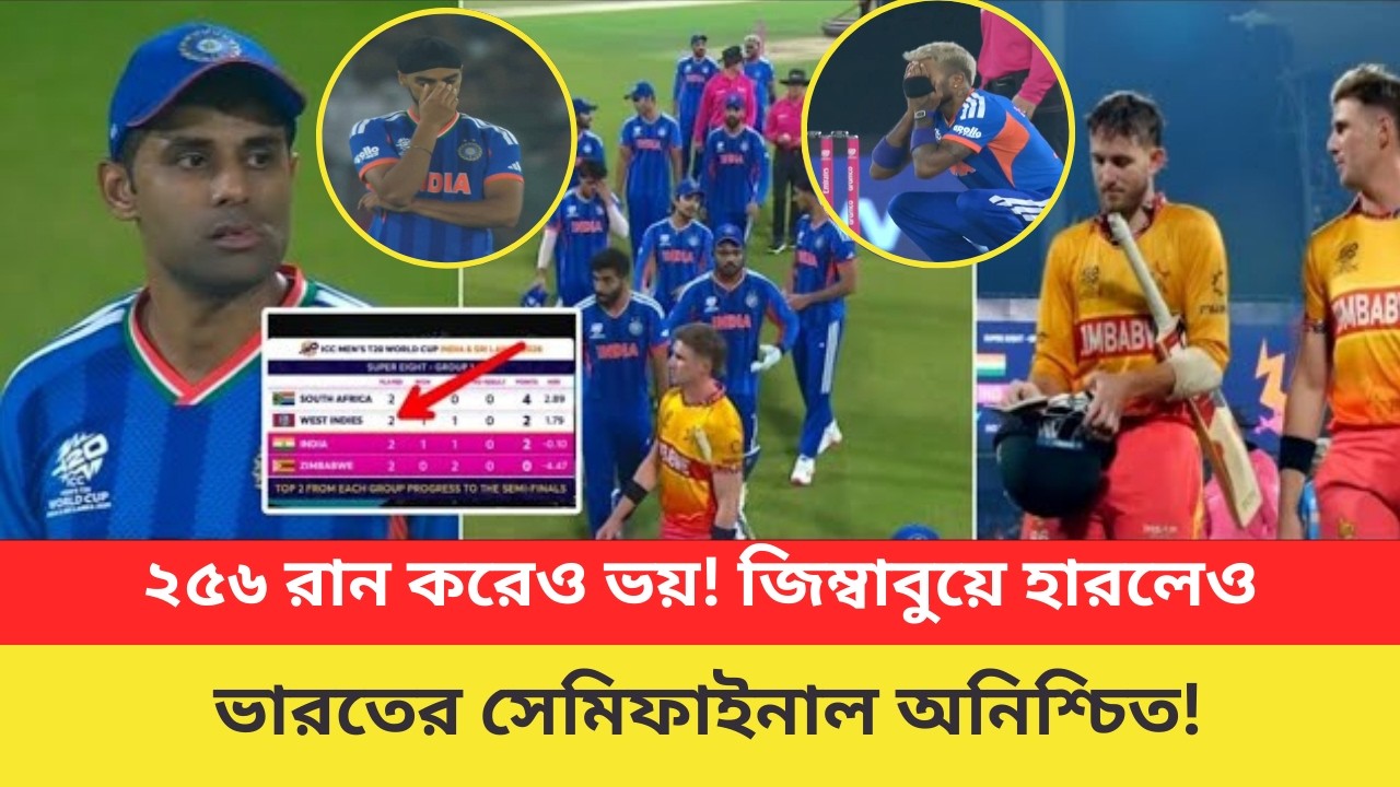 ২৫৬ রান করেও ভয়! জিম্বাবুয়ে হারলেও ভারতের সেমিফাইনাল অনিশ্চিত! | India vs Zimbabwe Highlights