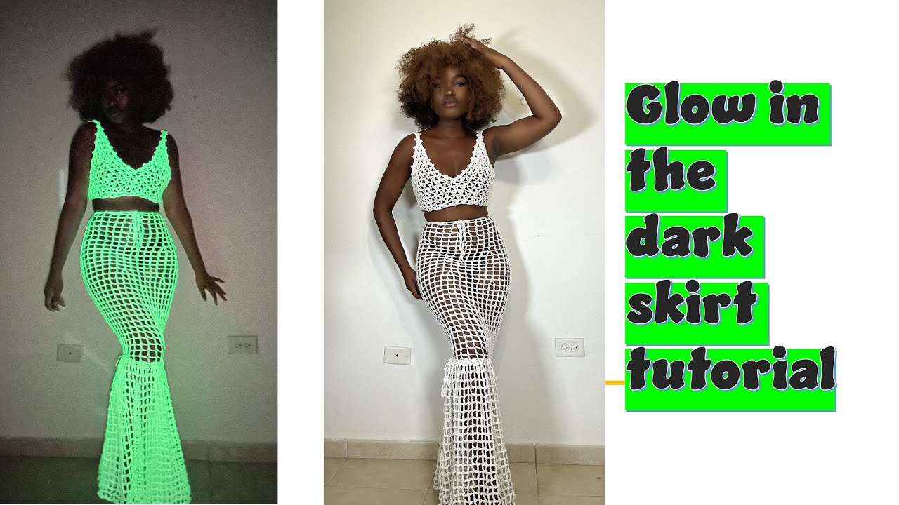 RECREATING A CROCHET DESIGN&hellip; Glow in the Dark skirt tutorial&hellip;