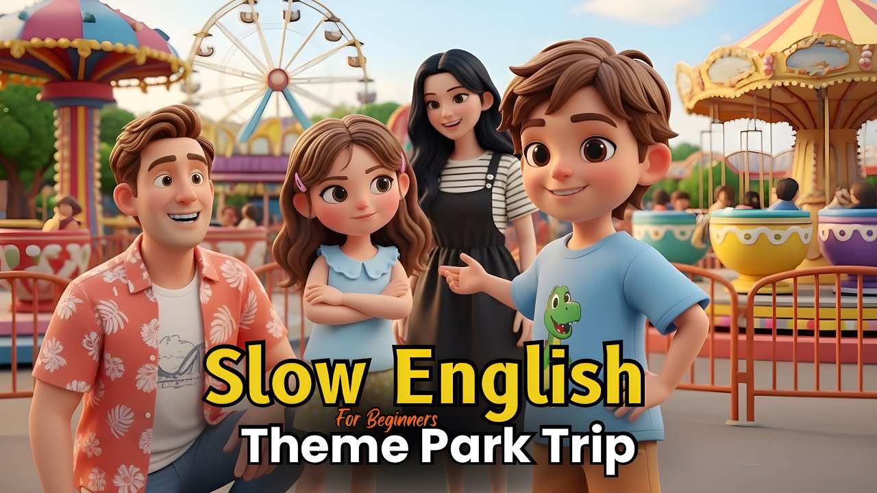 Taking Care of Niece and Nephew & Theme Park Trip | Easy English Listening Story (A2 Level)