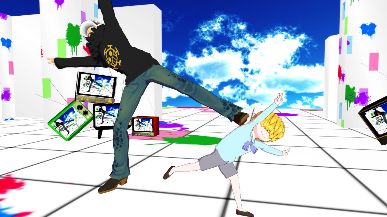 ちびロシナンテとおにーさん達できょうもハレバレ【MMDワンピ】