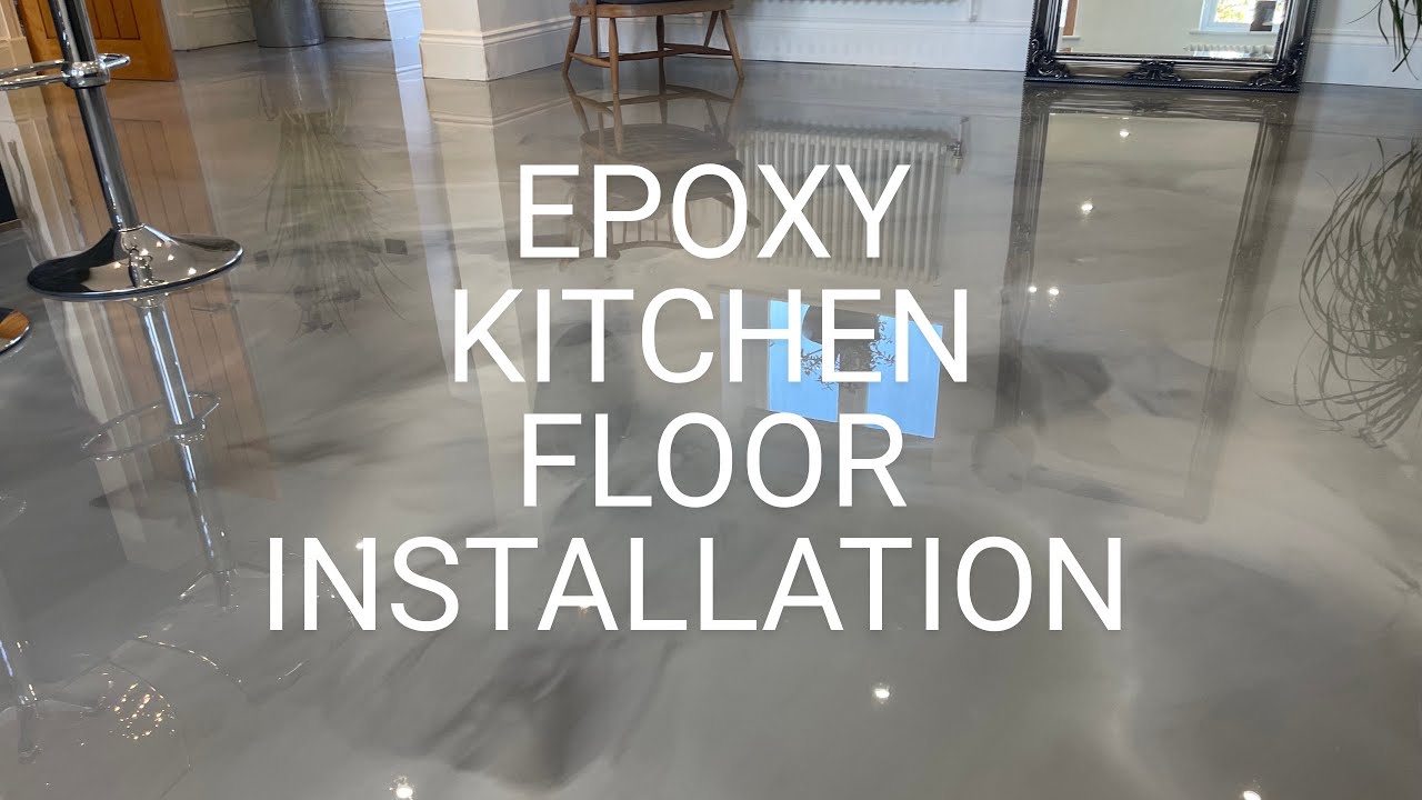 Epoxy Resin Kitchen Floor Installation: Aluminium with Sterling Highlights by Opulence Surfaces
