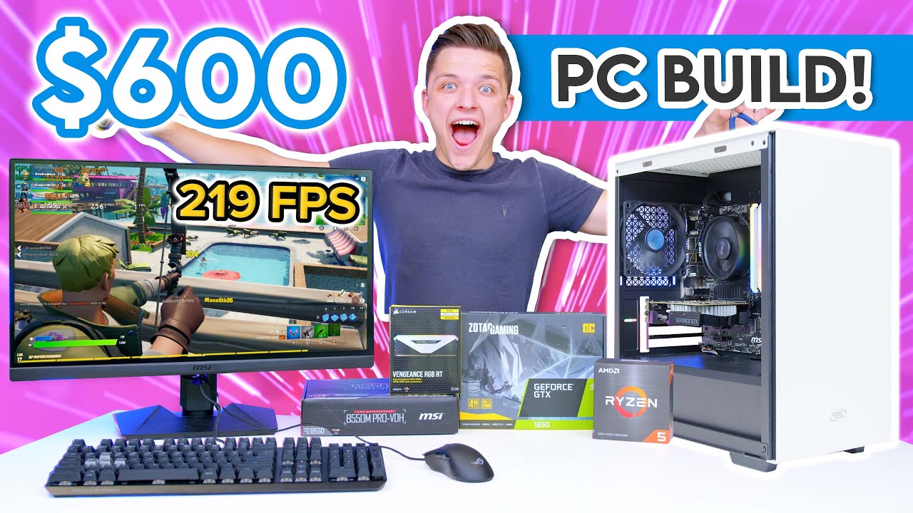 $600 BUDGET Gaming PC Build 2021! [Full Build Guide w/ BIOS, Drivers & Benchmarks!]