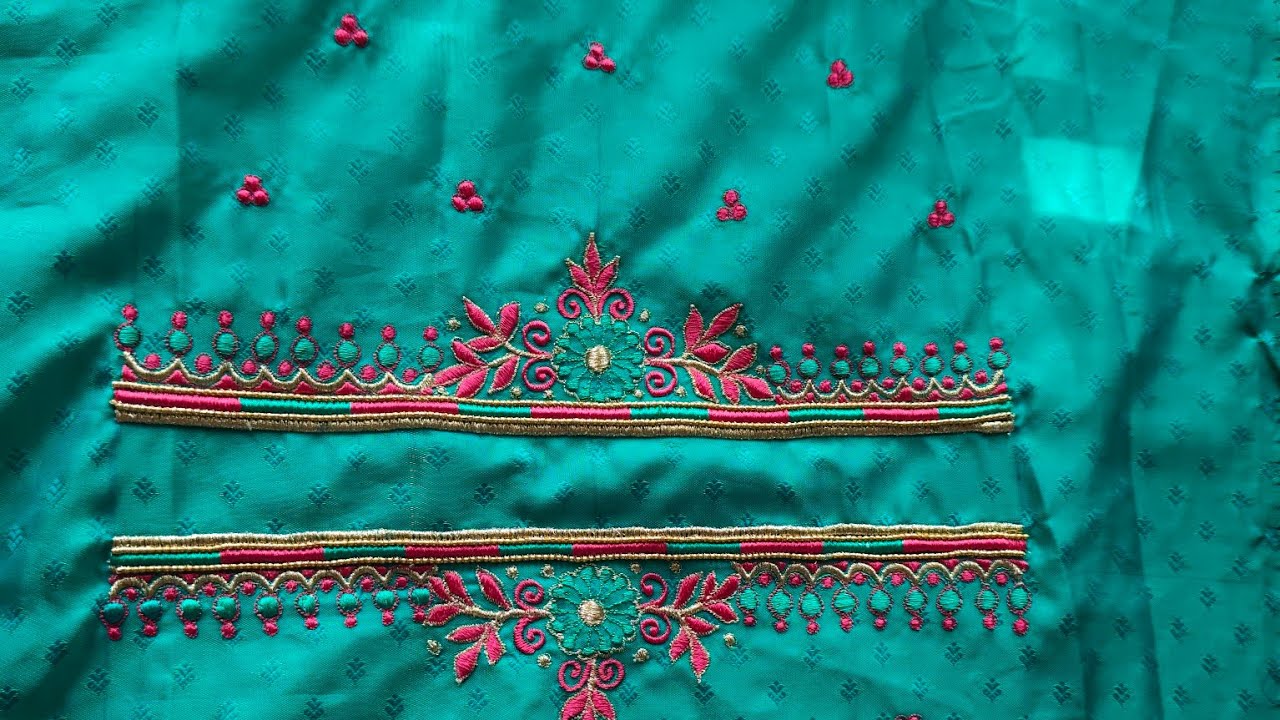 Beautiful Machine Embroidery Sleeves Border Design # Unique# Sleeve Design @uniqueembroiderydesigns 