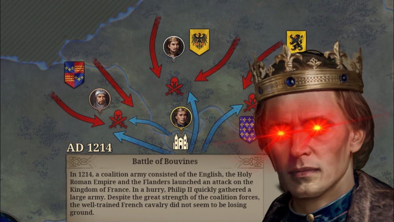 EW7 - European War 7 Angevin Dynasty 5: Battle of Bouvines Strat!!