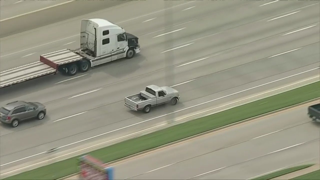 PURSUIT: Police in Garland, Texas are in pursuit of a silver truck