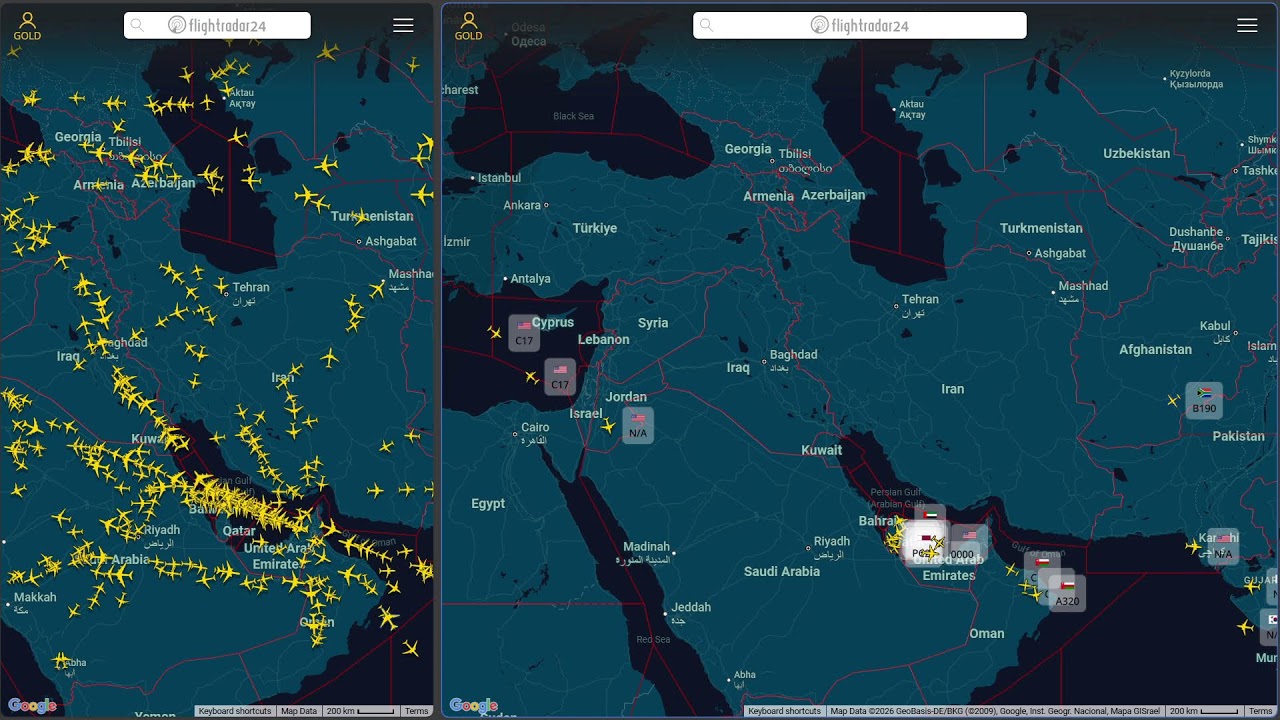 Feb 1 Flight Radar | Real-Time Air Traffic | Live | IRAN | DOOMSDAY☠️☄️💥