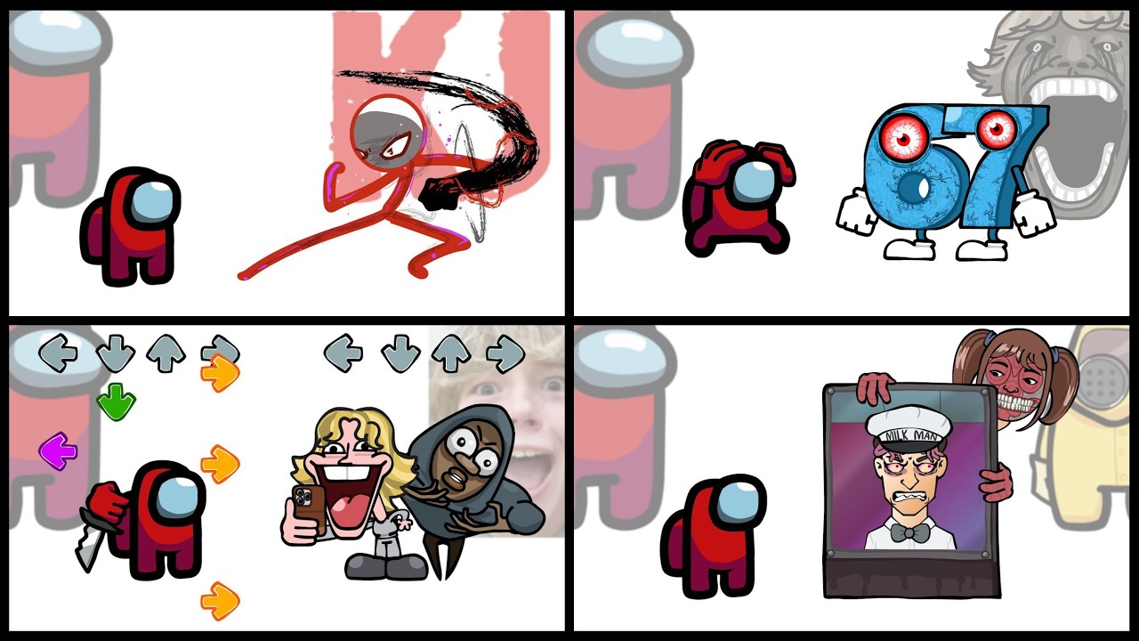 Mini Crewmate Kills Italian Brainrot Characters - Part 1-4 | Among Us