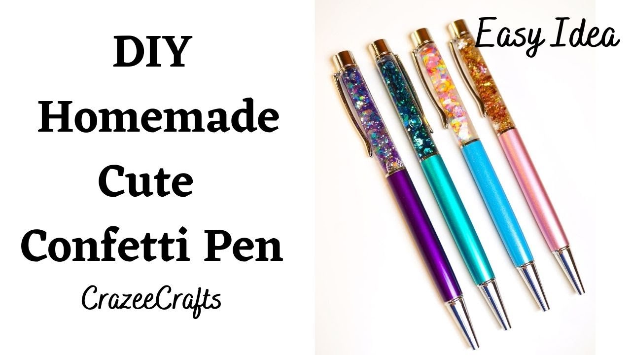 DIY Homemade Cute Confetti pen | Cheap School supplies DIY ideas | Paper crafts| CrazeeCrafts