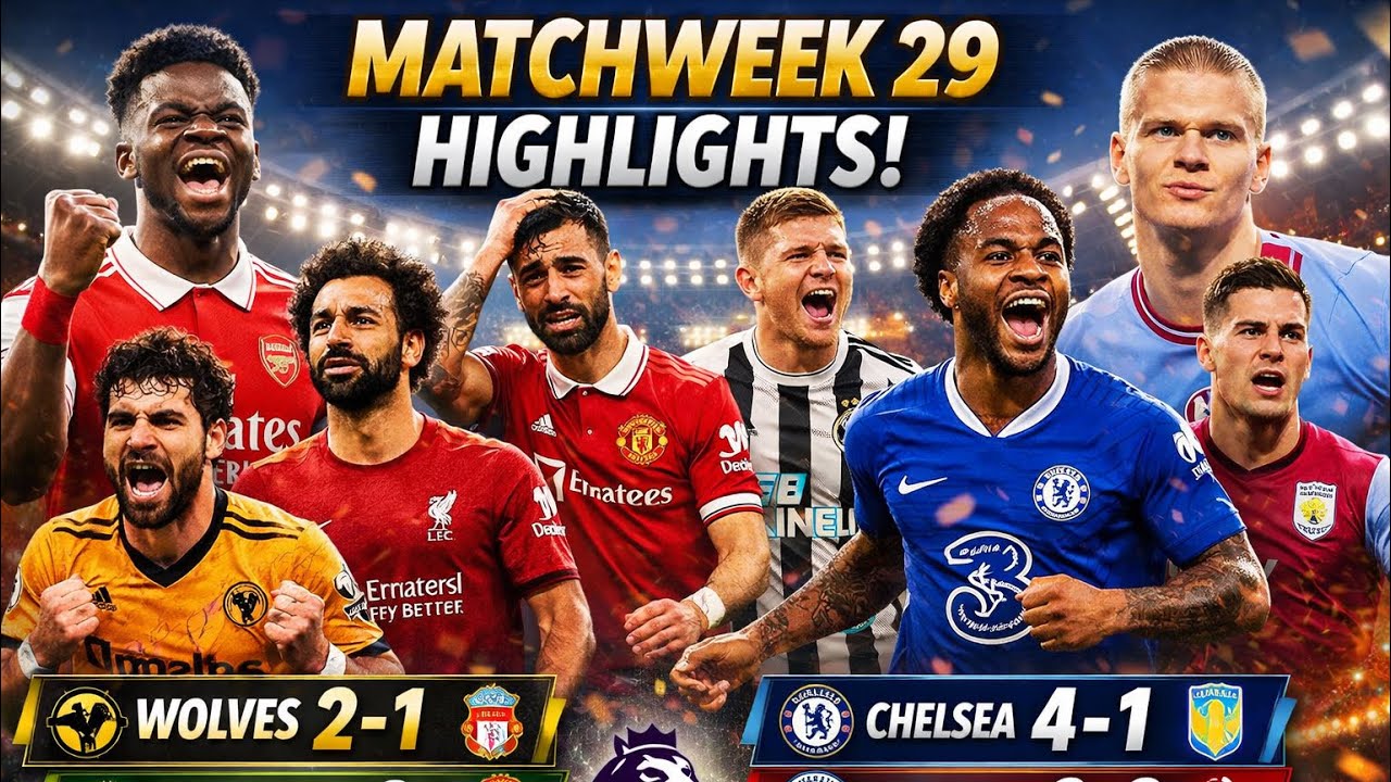 EPL Matchweek 29 Highlights | Wolves 2-1 Liverpool, Chelsea 4-1 Villa, Man City 2-2 Forest