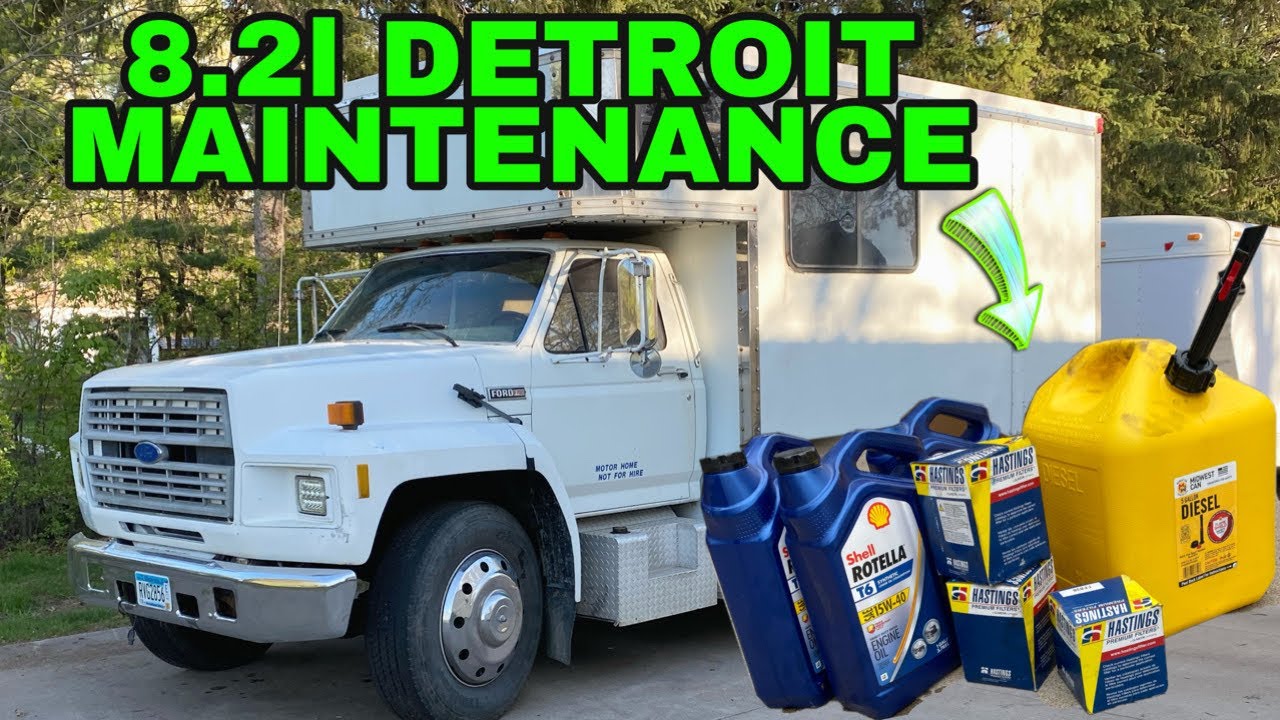 FUEL PINCHER 8.2 Detroit diesel OIL change and Fuel FILTER REPLACEMENT