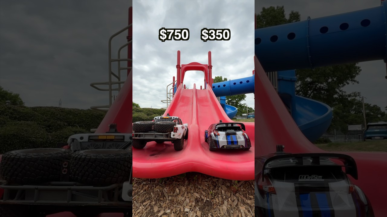 $5 vs $1,000 RC Park Slide Race!
