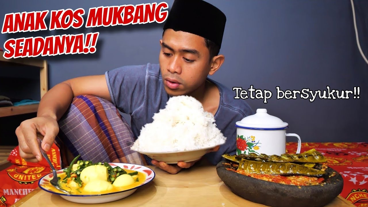 ANAK KOSAN MUKBANG PAKE GULAI TELUR TAHU KACANG PANJANG + SAMBAL MERCON PETE!!