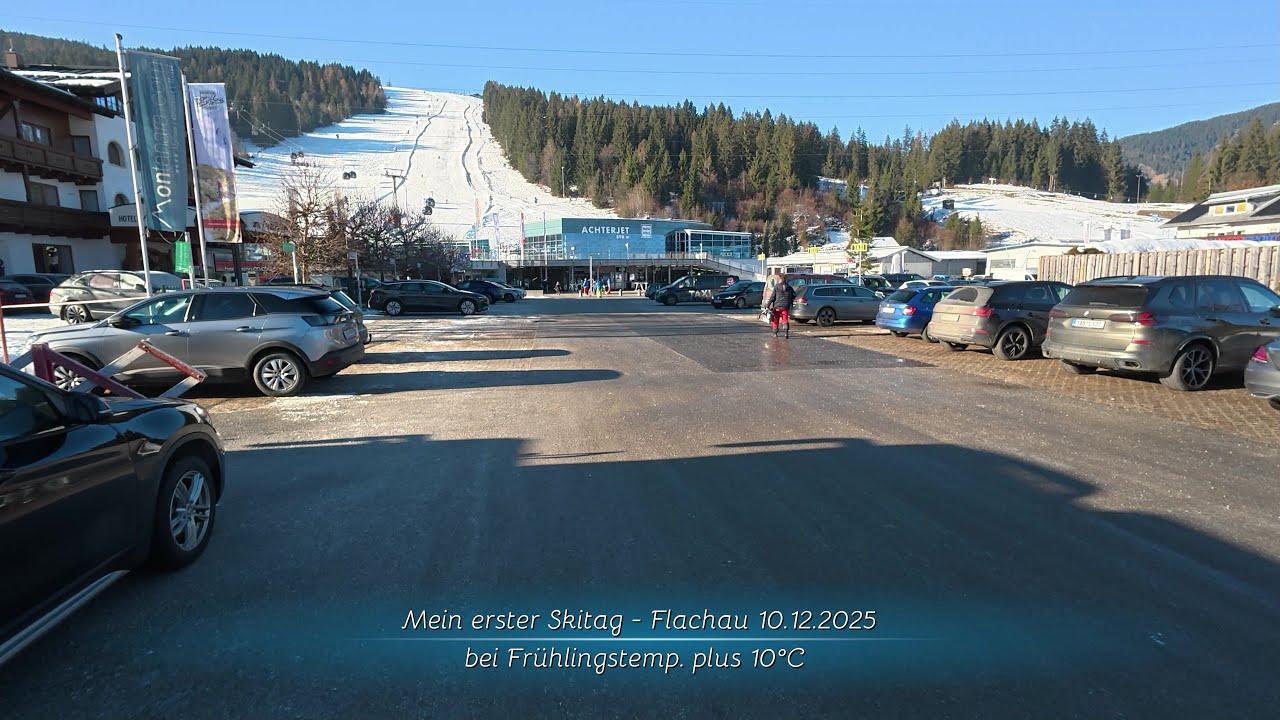 Skigebiet - Flachau mein erster Skitag in der Saison 2025 2026 bei Frühlingstemperaturen