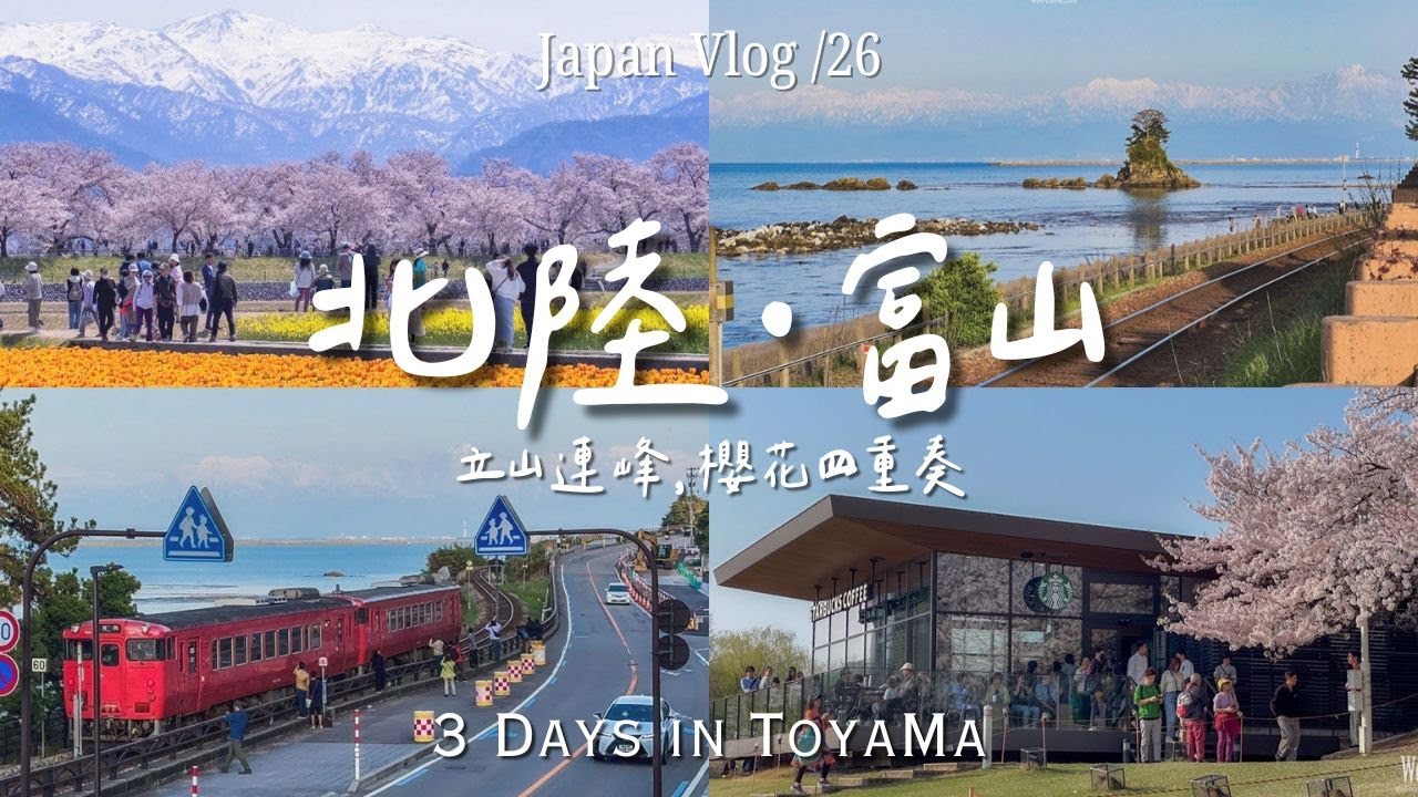 【🇯🇵富山旅行】被雪山環繞🏔️3天2夜富山旅遊｜ 朝日町舟川「春之四重奏」、雨晴海岸、富岩運河環水公園 - 最美Starbucks // 富山縣賞櫻絕景