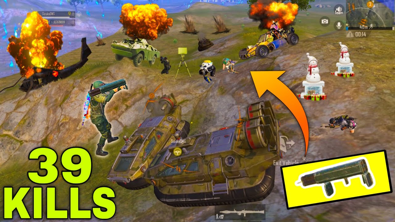 39 Kills!😱 M202 Hovercraft vs Hovercraft,+Tank,+Robot, Full Action in Payload Mode || PUBG MOBILE