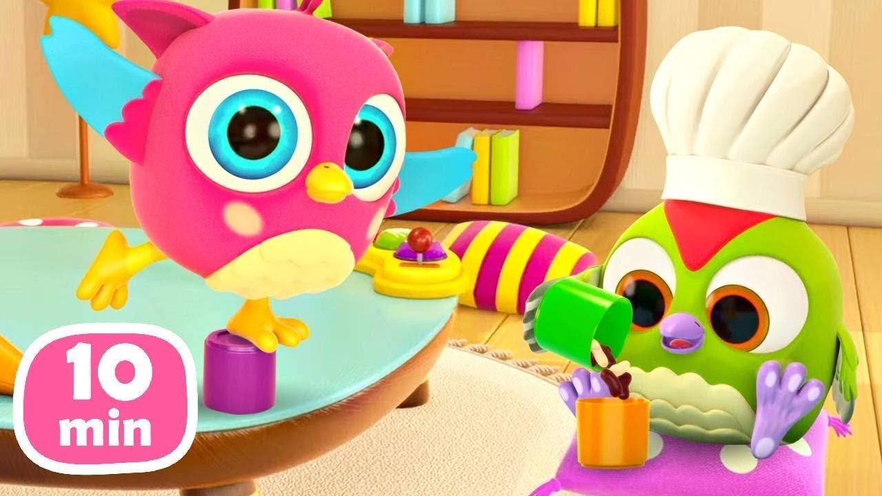 Conta e impara i colori con Gufetto Hophop. I giocattoli per bambini. Cartoni per i bambini piccoli