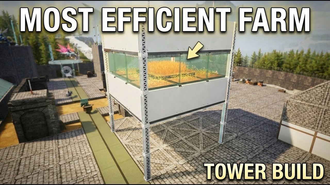 I Built the MOST Efficient Tower Farm in Palworld ⚙️🔥