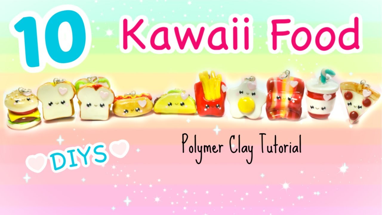 10 Easy DIYS Kawaii Food Charms/Polymer Clay Tutorial