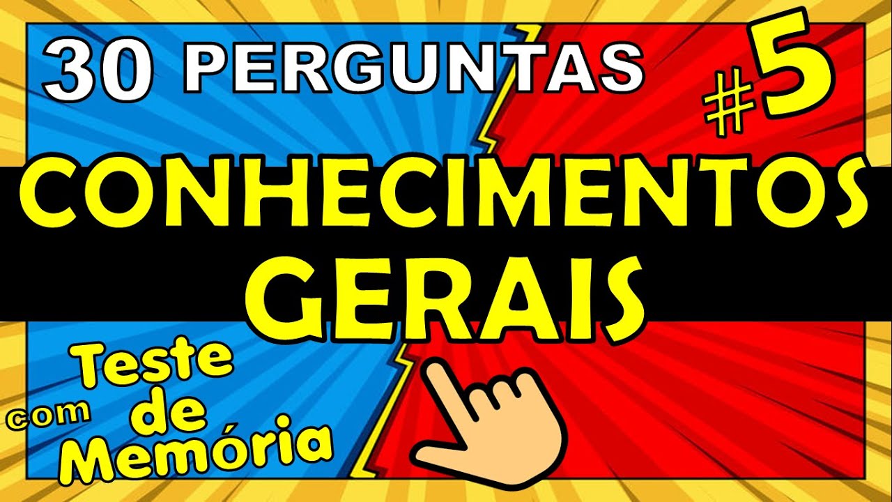 QUIZ VIRTUAL | CONHECIMENTOS GERAIS #5 | TESTE DE MEMÓRIA | VARIEDADES | CURIOSIDADES