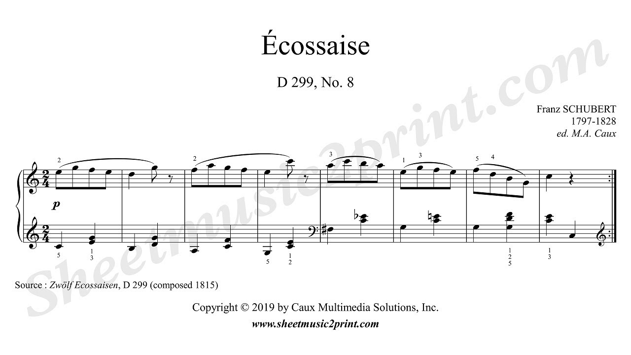 Schubert : Ecossaise D 299, No. 8