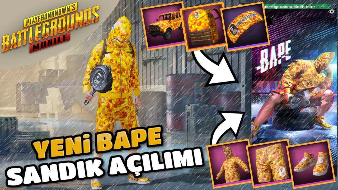 YENİ BAPE SANDIĞI VE KLASİK SANDIK A&Ccedil;ILIMI - PUBG Mobile Kasa A&ccedil;ılımı