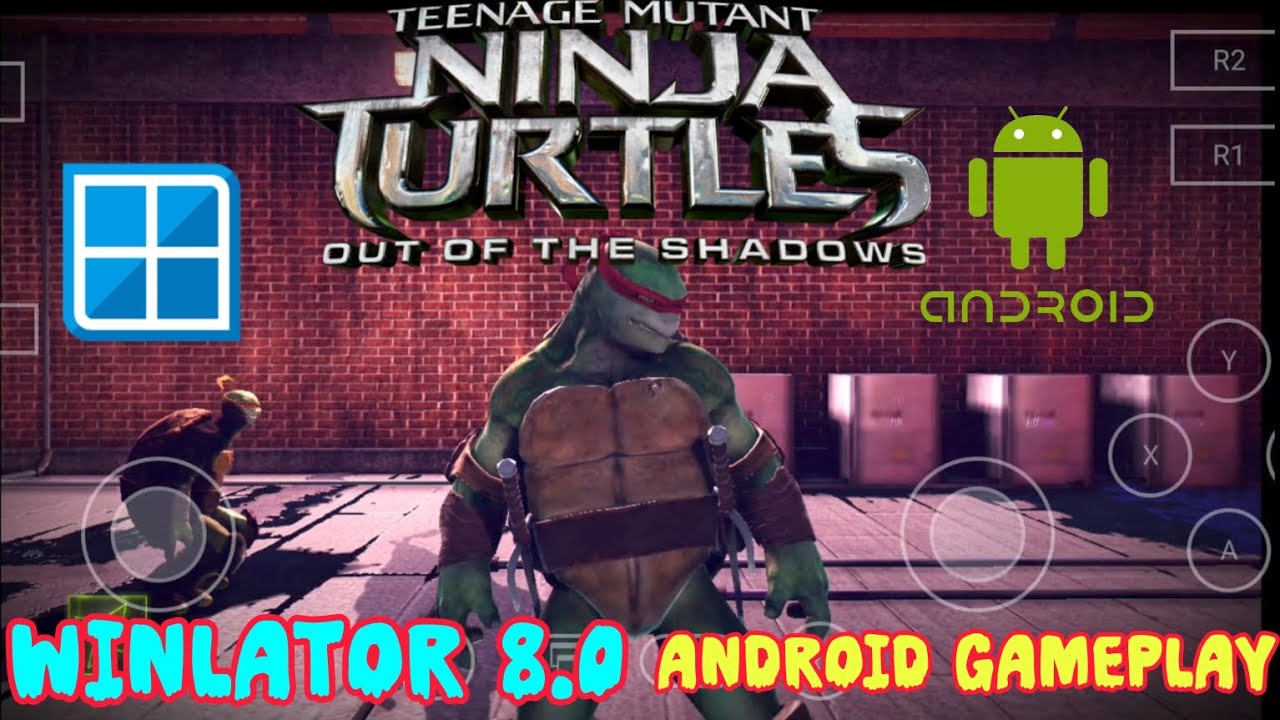 TMNT Out Of The Shadow Android Winlator 8.0 (Windows) Emulator Gameplay Test