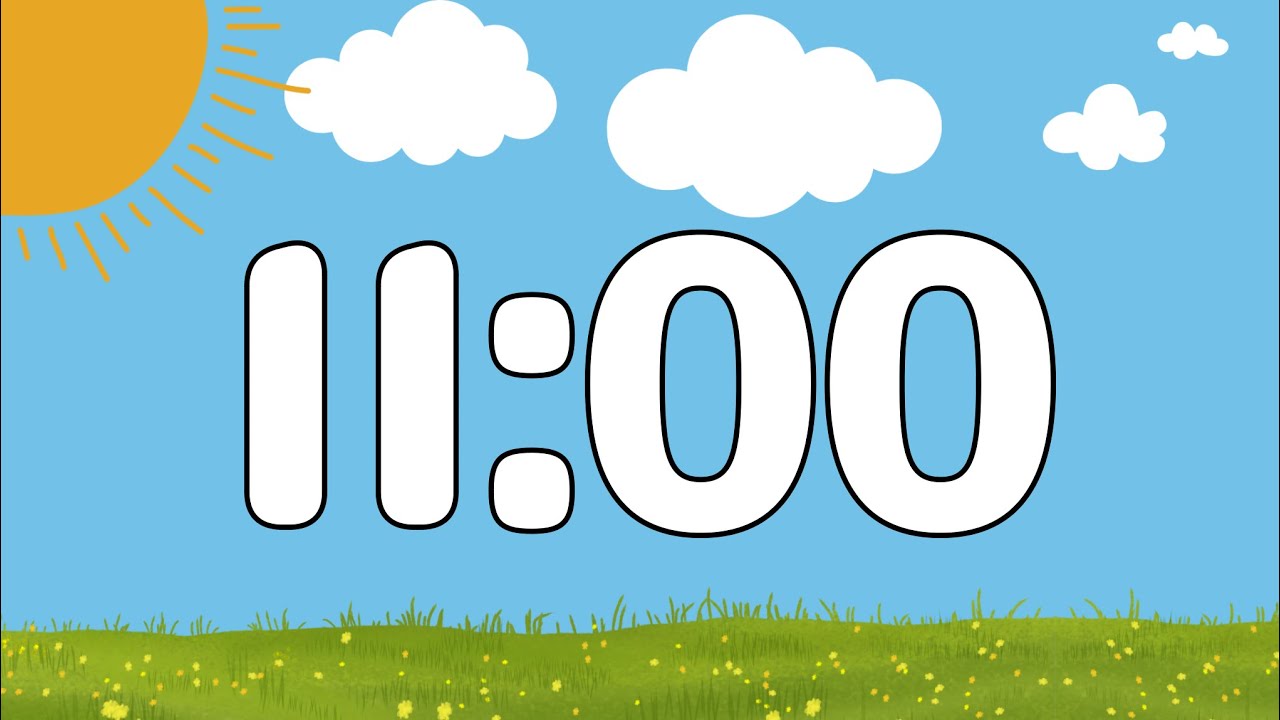 11 Minute Cute Calm Summer Classroom Timer (No Music, Happy Harp Alarm at End)