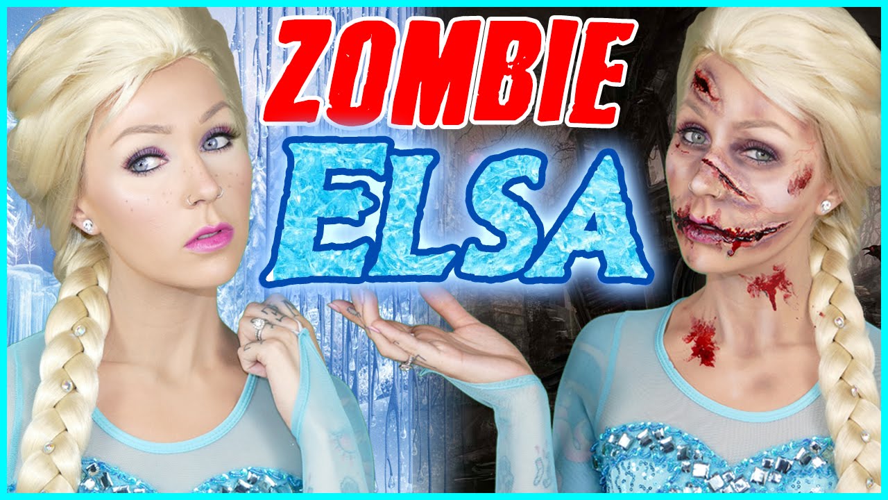 Zombie Elsa VS Queen Elsa Halloween Makeup Tutorial!
